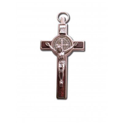 Silvery medal-crucifix of saint-Benedict 